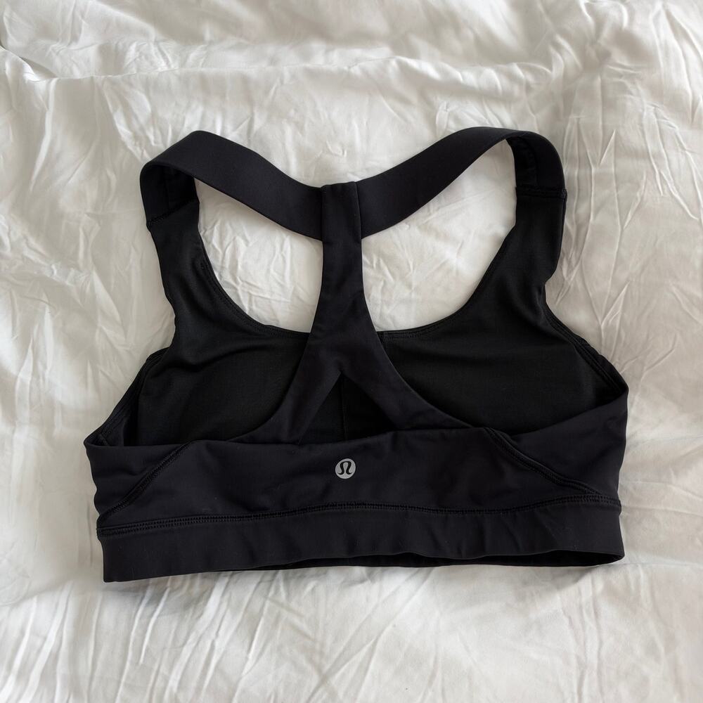 Lululemon Womens Fast Lane Bra Back Sports Bra Black Size 6